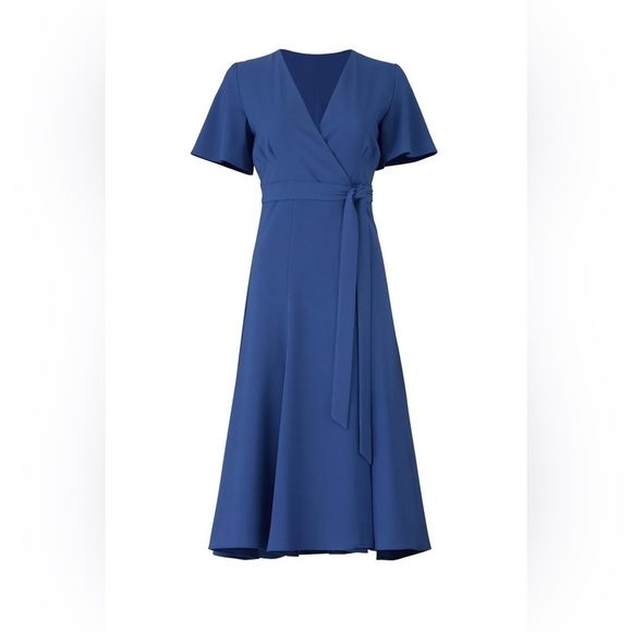 Hutch Kiera Midi Wrap Dress Blue M - Picture 3 of 11